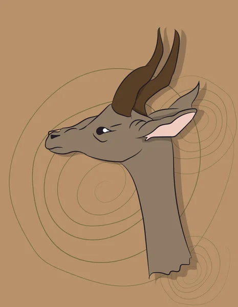 Portrait Gazelle Colored Background Vector — Stock Vector
