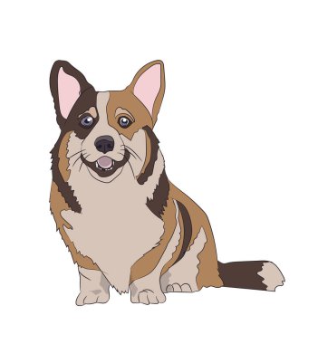 otururken, çizgiler, vektör, beyaz arka plan köpek