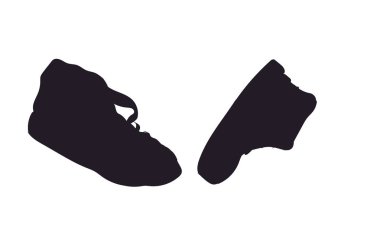 Ayakkabı siluet, vektör, beyaz arka plan