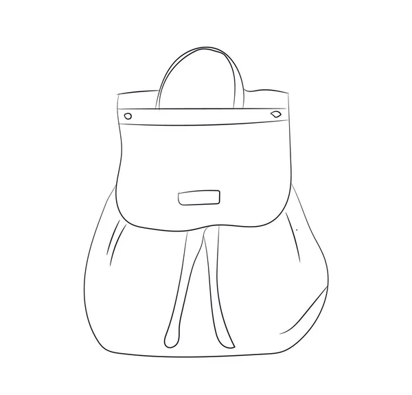 Linhas Mochila Vetor Fundo Branco —  Vetores de Stock