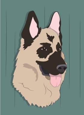 köpek portre profil, arayın, vektör