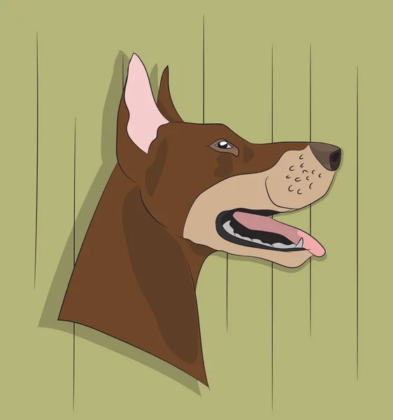 Perfil Del Retrato Del Perro Mirar Hacia Abajo Vector — Vector de stock