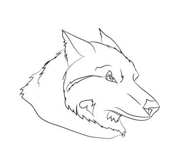 kurt portre, çizgiler, vektör, beyaz arka plan