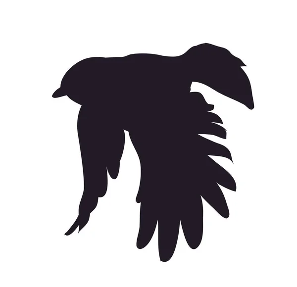 Oiseau Vol Silhouette Vecteur Fond Blanc — Image vectorielle
