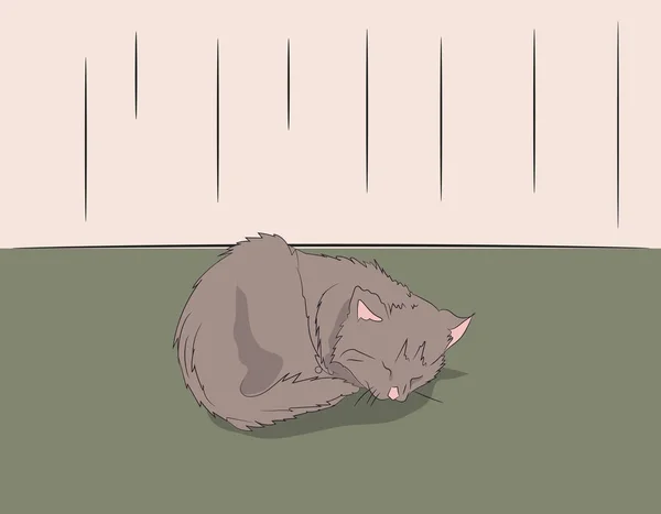 kedi yatıyor, Odaya vektör