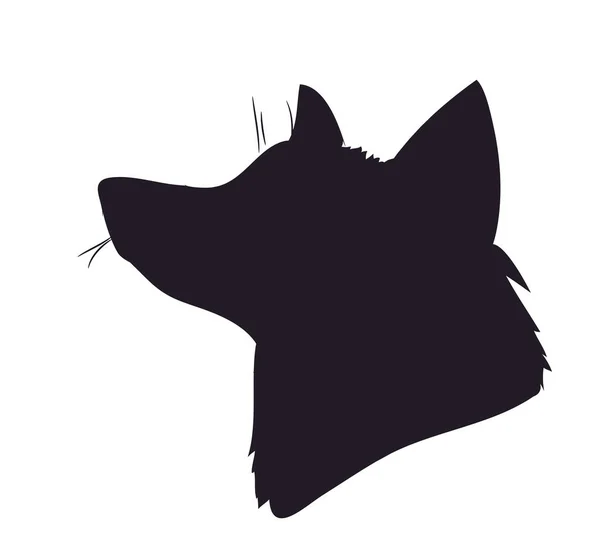 Portrait Fox Silhouette Vector White Background — Stock Vector