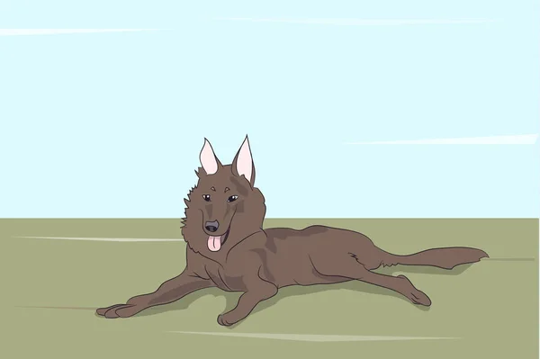 Собачья Ложь Природе Вектор — стоковый вектор