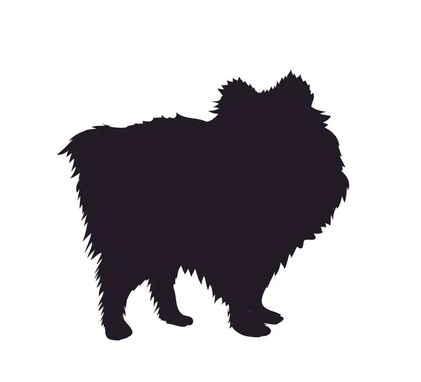 Dog Stands Silhouette Vector White Background — Stock Vector