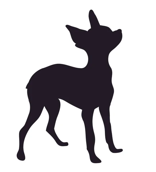 犬のスタンド シルエット ベクトル ホワイト バック グラウンド — ストックベクタ