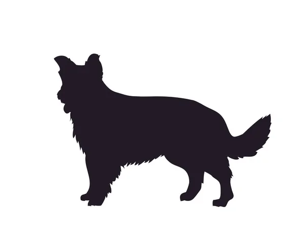 Dog Stands Silhouette Vector White Background — Stock Vector