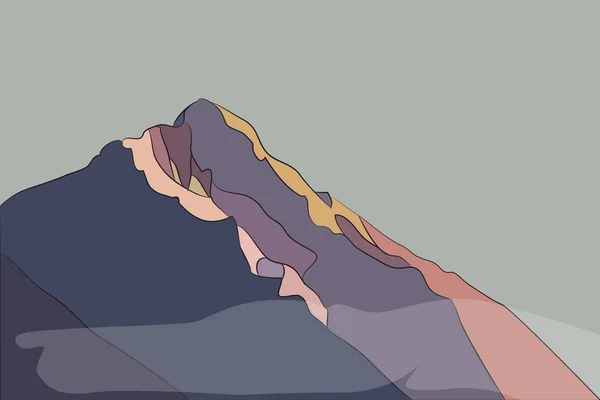 Montagnes Vectorielles Lumineuses Bleu Rose — Image vectorielle