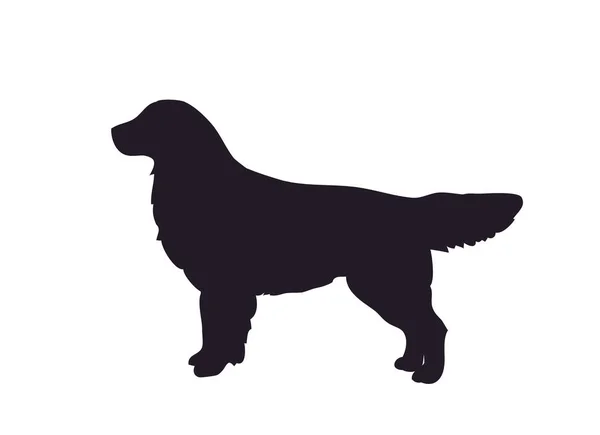 Dog Stands Silhouette Vector White Background — Stock Vector