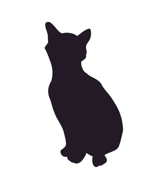 Cat Silhouette Vector White Background — Stock Vector