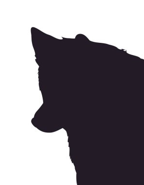 köpek portre siluet, vektör, beyaz arka plan