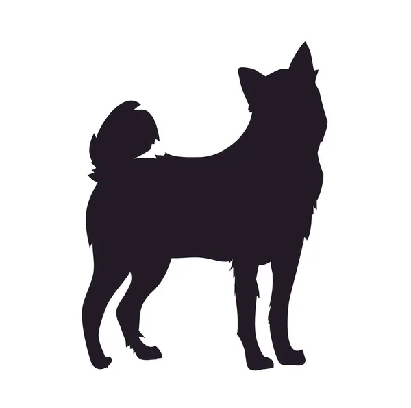 Dog Stands Silhouette Vector White Background — Stock Vector