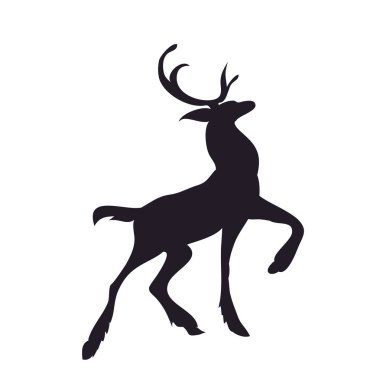 geyiği siluet vektör beyaz arka çalışır