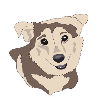 köpek portre profil, arayın, vektör