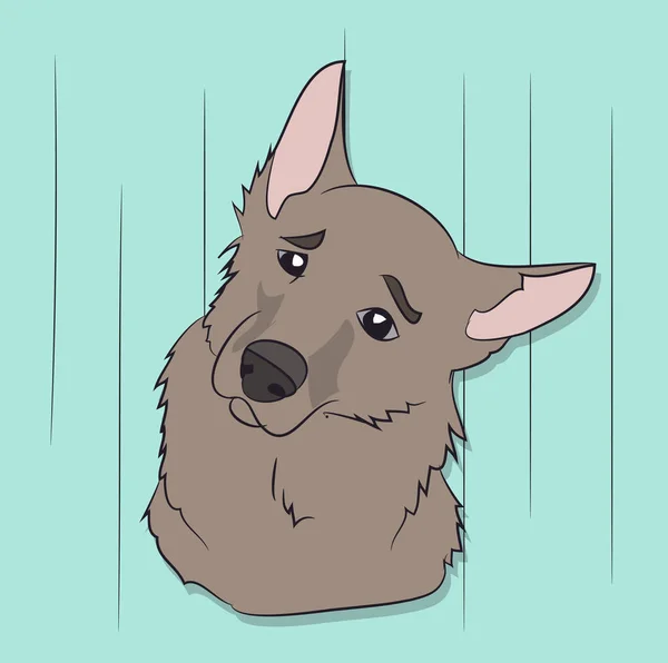 Portret Profiel Van Hond Neerkijken Vector — Stockvector