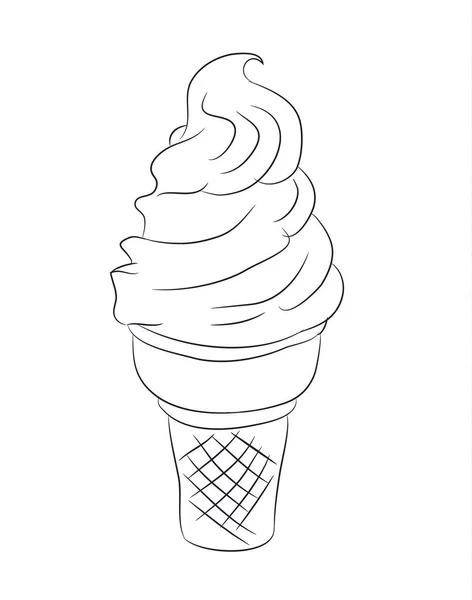 dondurma waffle Kupası, çizgiler, vektör, beyaz arka plan