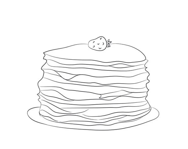 パンケーキのプレート ベクトル ホワイト バック グラウンド — ストックベクタ