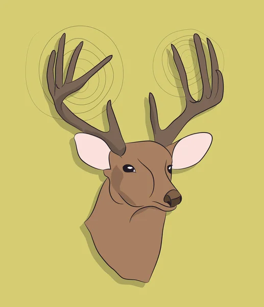 Portrait Deer Colored Background Vector — Stock Vector