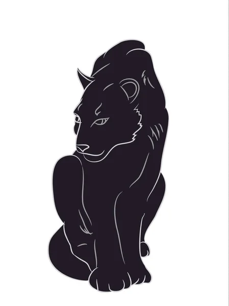 黑豹的剪影 白色背景 — 图库矢量图片