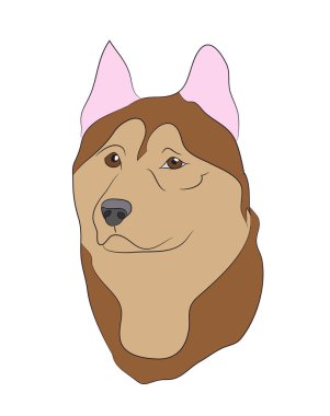 bir köpek portre profil, vektör, beyaz arka plan aşağı, bak