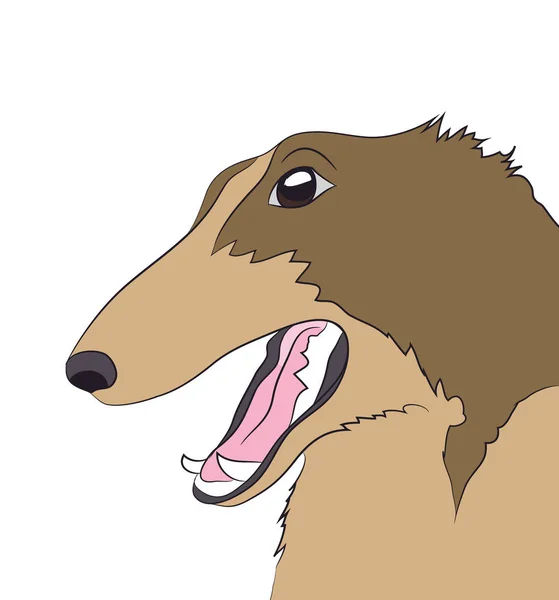 Profile Portret Van Een Hond Neerkijken Vector Witte Achtergrond — Stockvector