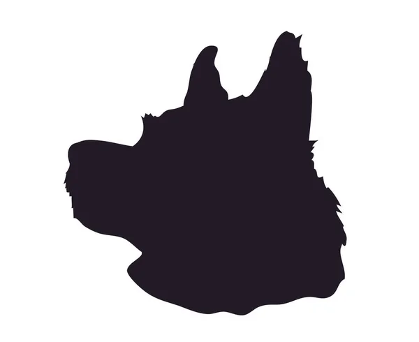 Hund Porträtt Silhuett Vektor Vit Bakgrund Silhuett — Stock vektor