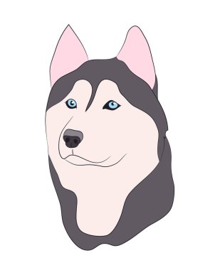 bir köpek portre profil, vektör, beyaz arka plan aşağı, bak