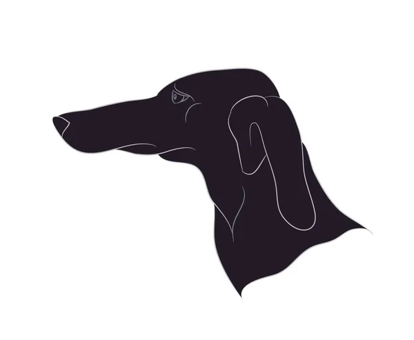Σιλουέτα Πορτρέτου Σκύλου Διάνυσμα Λευκό Φόντο Σιλουέτα — Διανυσματικό Αρχείο