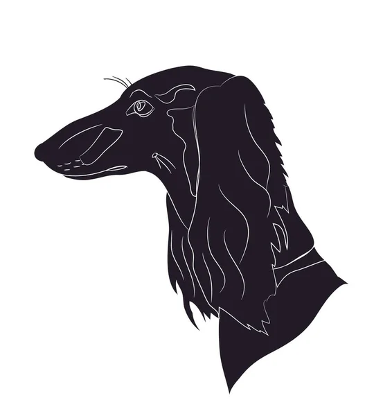 Hundeporträt Silhouette Vektor Weißer Hintergrund Silhouette — Stockvektor