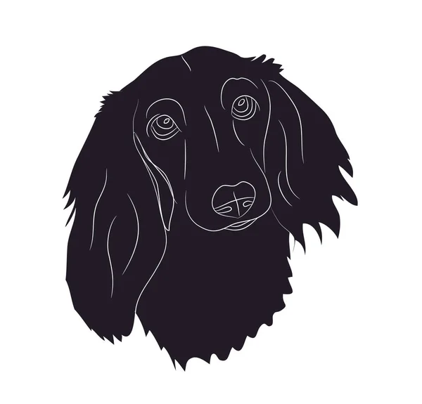 Silhouette Portrait Chien Silhouette Portrait Chien — Image vectorielle