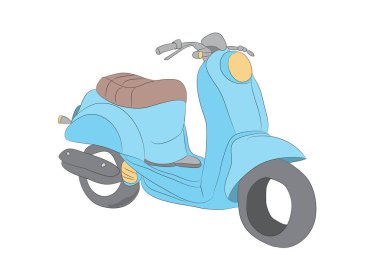 Motosiklet duruyor renk desen, vektör, beyaz arka plan