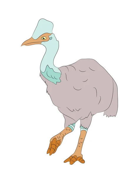 Dinosauro Uccello Disegno Colore Vettore Sfondo Bianco — Vettoriale Stock