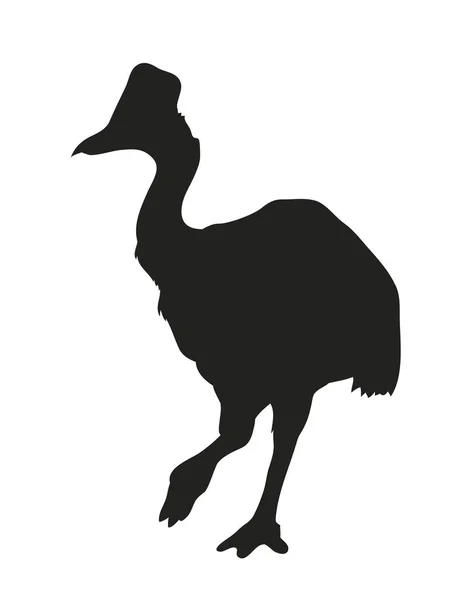 Dessin Oiseau Dinosaure Silhouette Vecteur Fond Blanc — Image vectorielle