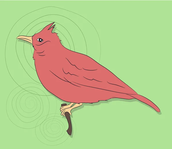 Oiseau Assis Sur Une Branche Vecteur Fond Lumineux — Image vectorielle