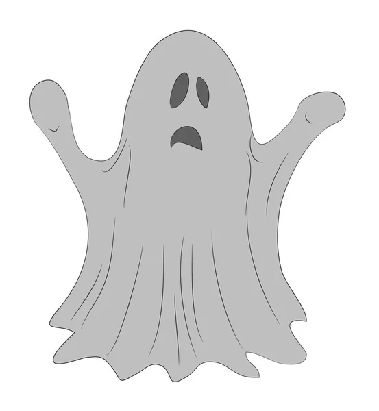 Fantasma Para Dibujo Halloween Vector Fondo Blanco — Archivo Imágenes Vectoriales