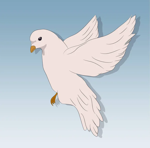 Uccello Volo Contro Cielo Vettore Sfondo Bianco — Vettoriale Stock