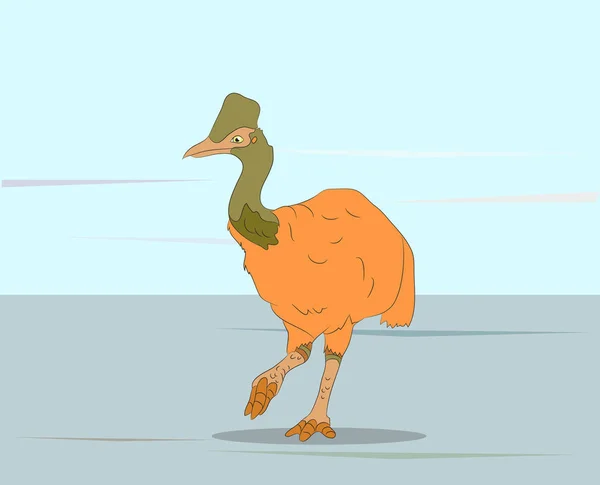 Dinosaure Oiseau Tient Regarde Nature Vecteur — Image vectorielle