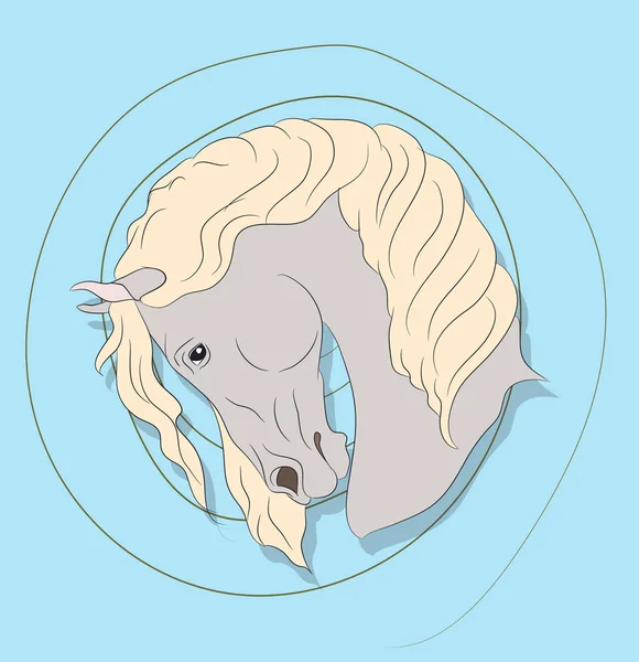 Retrato Caballo Sobre Fondo Color Vector — Vector de stock