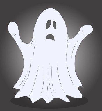 hayalet Cadılar Bayramı çizim, vektör, renkli arka planı için