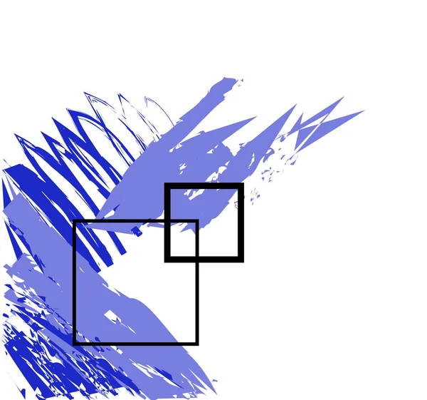 Formes Abstraites Avec Vecteur Coups Pinceau Fond Blanc — Image vectorielle