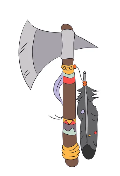 bir balta Hint, çizim rengi, vektör, beyaz arka plan, Şükran günü için baskı kartları için uygun illüstrasyon vektör