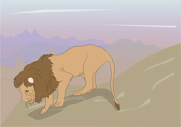 狮子在自然 狮子说谎在自然 — 图库矢量图片