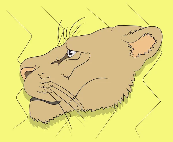 Lioness Portrait Vector Illustration Vector Color Background — Stock Vector