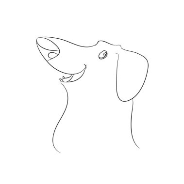 Vektör çizim ile çizgiler çizim karikatür dachshund portresi