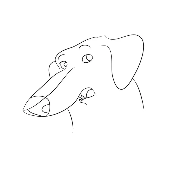 Ilustração Vetorial Retrato Desenho Dachshund Desenho Animado Com Linhas —  Vetores de Stock