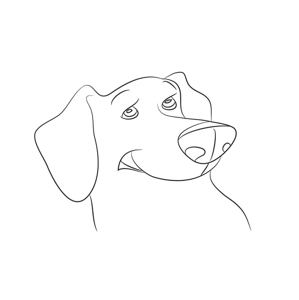 Vector Illustration Portrait Cartoon Dachshund Drawing Lines — Stock Vector