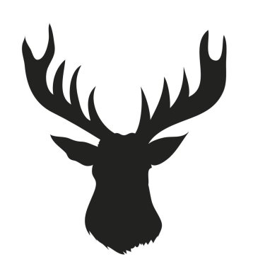 geyik portre siluet, vektör